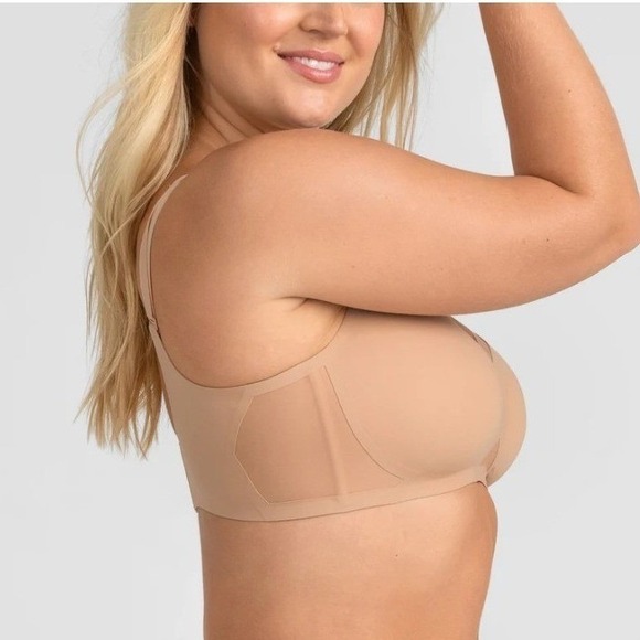 HoneyLove CrossOver Bra Sand 1X Wireless Comfort Smoothing Convertible Strap EUC - Picture 3 of 9
